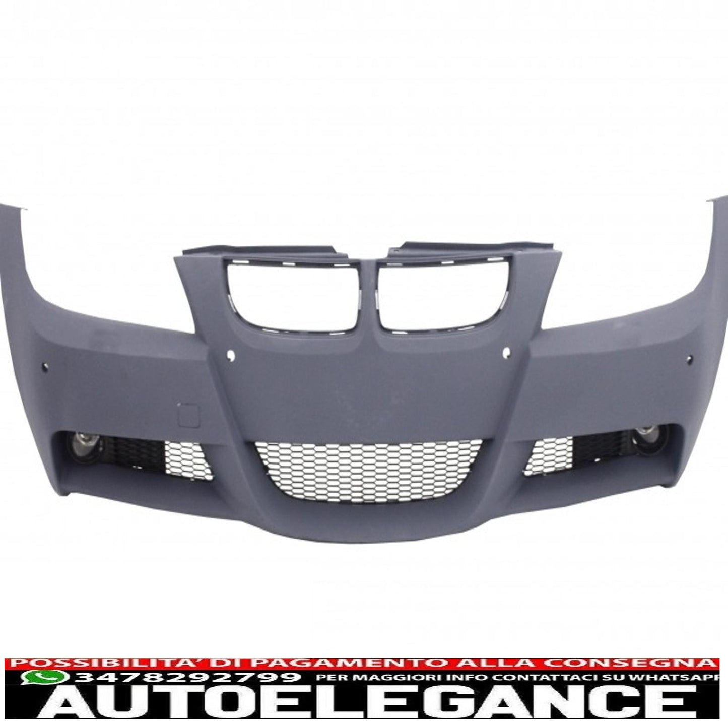 paraurti anteriore adatto per bmw serie 3 e90 e91 berlina touring (2004-2008) con fori pdc senza impianto lavaggio