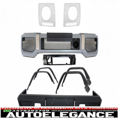 Complete body kit with LED DRL headlight covers suitable for Mercedes G-Class W463 (1989-2017) G63 G65 design