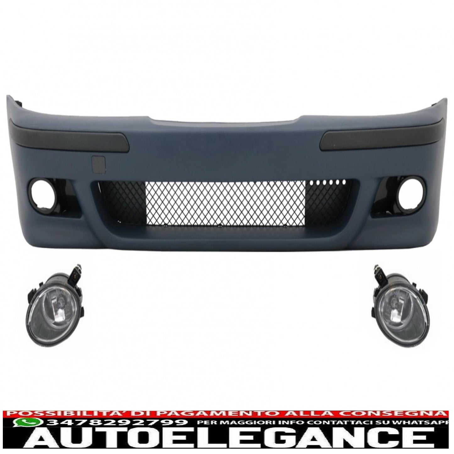 paraurti anteriore con fendinebbia trasparente adatto per bmw serie 5 e39 (1995-2003) design m5