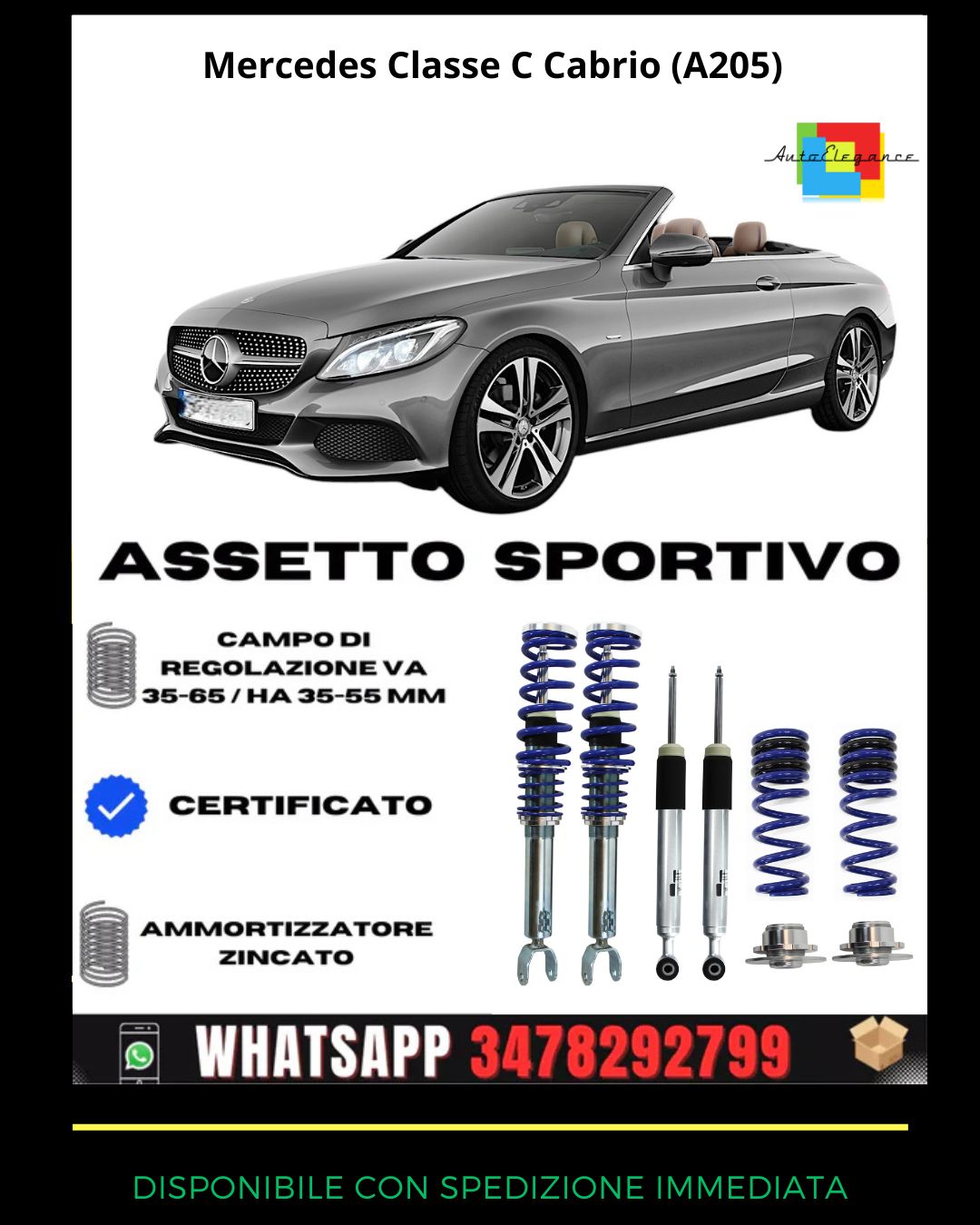 🔥Assetto sportivo ADATTO PER Mercedes Classe C Cabrio (A205) 🔥