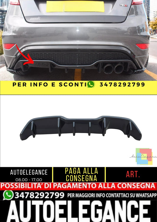 ✨Diffusore Posteriore Nero Lucido ADATTO Per Ford Fiesta Mk7 St Facelift 13-17✨