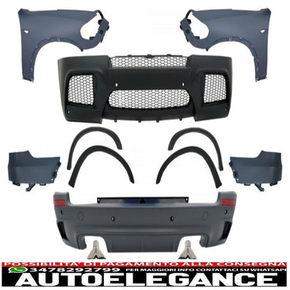 Full body kit with front fenders with dual exhaust tips in matt carbon fiber suitable for bmw x5 e70 (2007-2013) x5mm m design