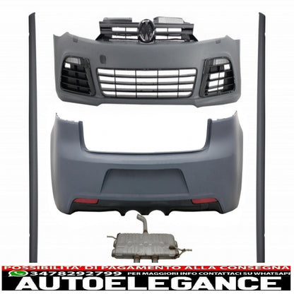 complete body kit suitable for vw golf vi 6 r20 look (2008-2013) with complete exhaust system r20 assembly 