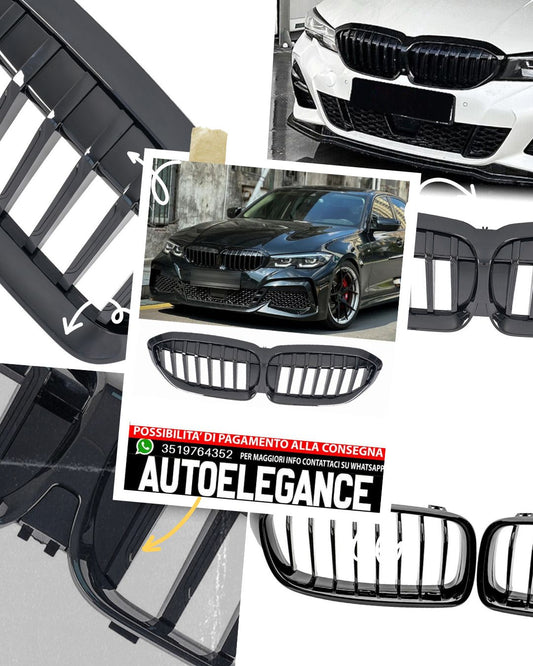 Griglia Reni ponte singolo adatto per BMW Serie 3 G20 G21 berlina Touring pianoforte nero