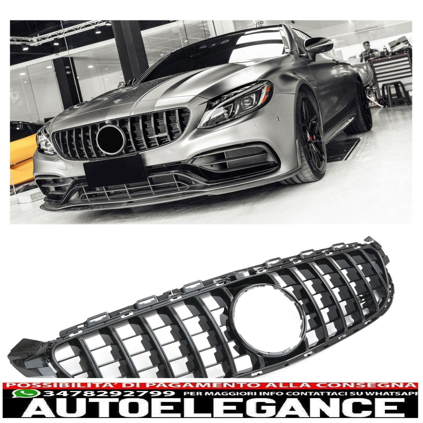 parrilla sock en mercedes w205 c63 panamericano optik (only c63)