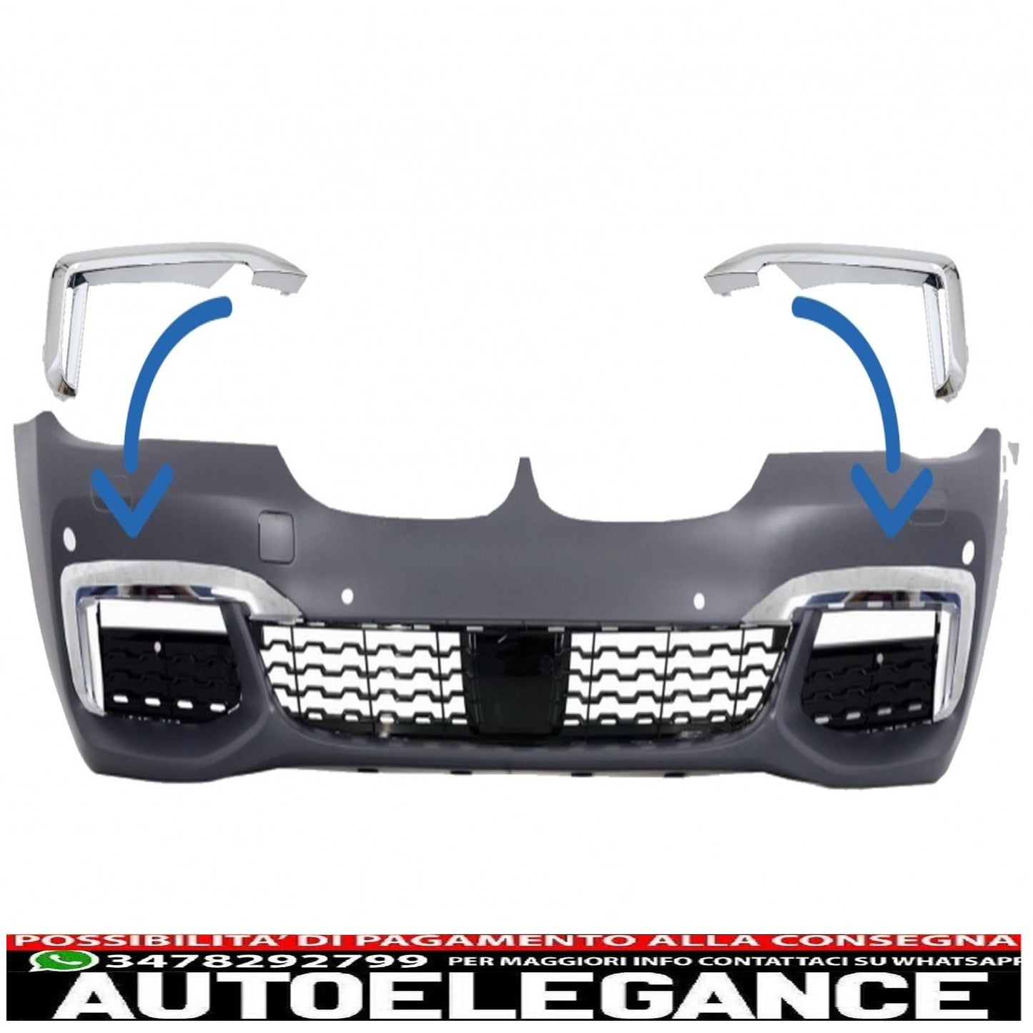 front chrome trims only suitable for bmw 7 series g12 g11 (2015-02.2019) m-tech m-sport bumper 