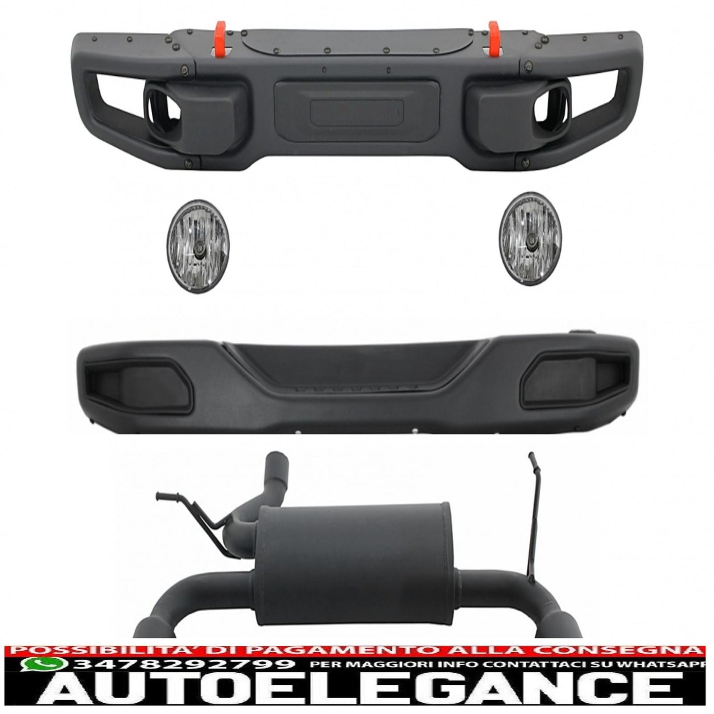 Metal Body Kit Fits Jeep Wrangler Rubicon JK (2007-2017) 10th Anniversary Hard Rock Style with Full Exhaust System Rear Axle