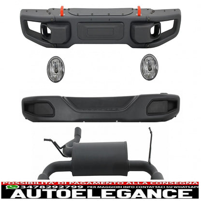 Metal Body Kit Fits Jeep Wrangler Rubicon JK (2007-2017) 10th Anniversary Hard Rock Style with Full Exhaust System Rear Axle