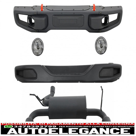 Metal Body Kit Fits Jeep Wrangler Rubicon JK (2007-2017) 10th Anniversary Hard Rock Style with Full Exhaust System Rear Axle