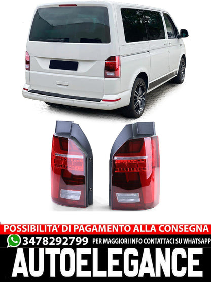 Fanale posteriore Facelift Rosso Trasparente aftermarket compatibile con T6 Bus con Portellone 15-19