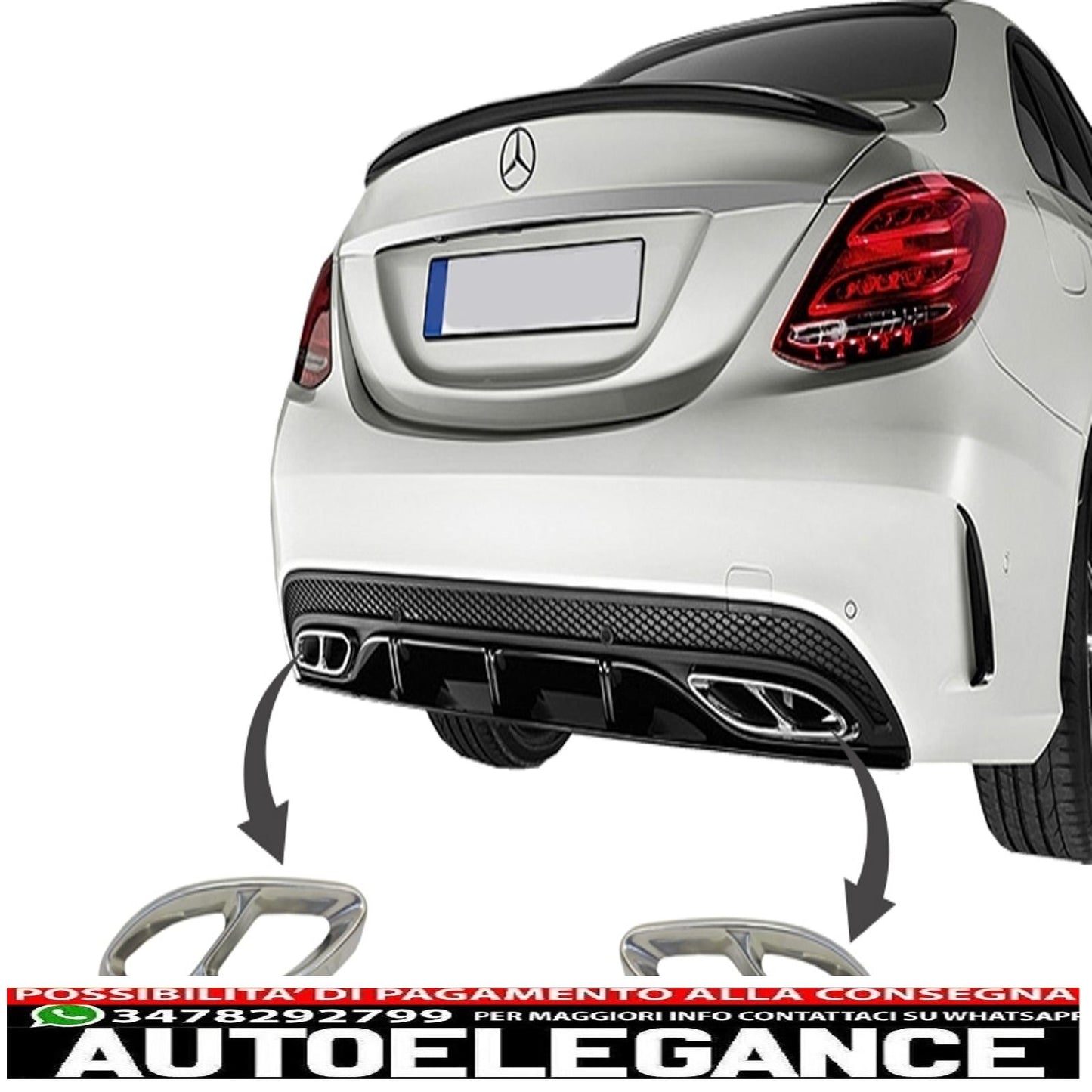 Muffler tips suitable for mercedes c class w205 s65 e65 gle w166 x166 glc w253 sport design