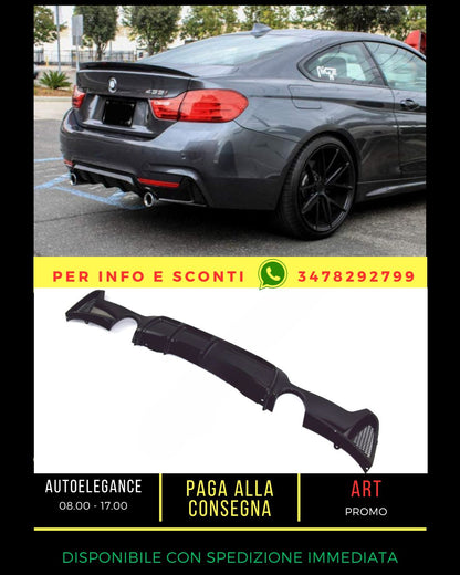 GLOSS BLACK DIFFUSER FOR BMW 4 F32 F33 F36 2013-2020 Coupe Cabrio Gran Coupe