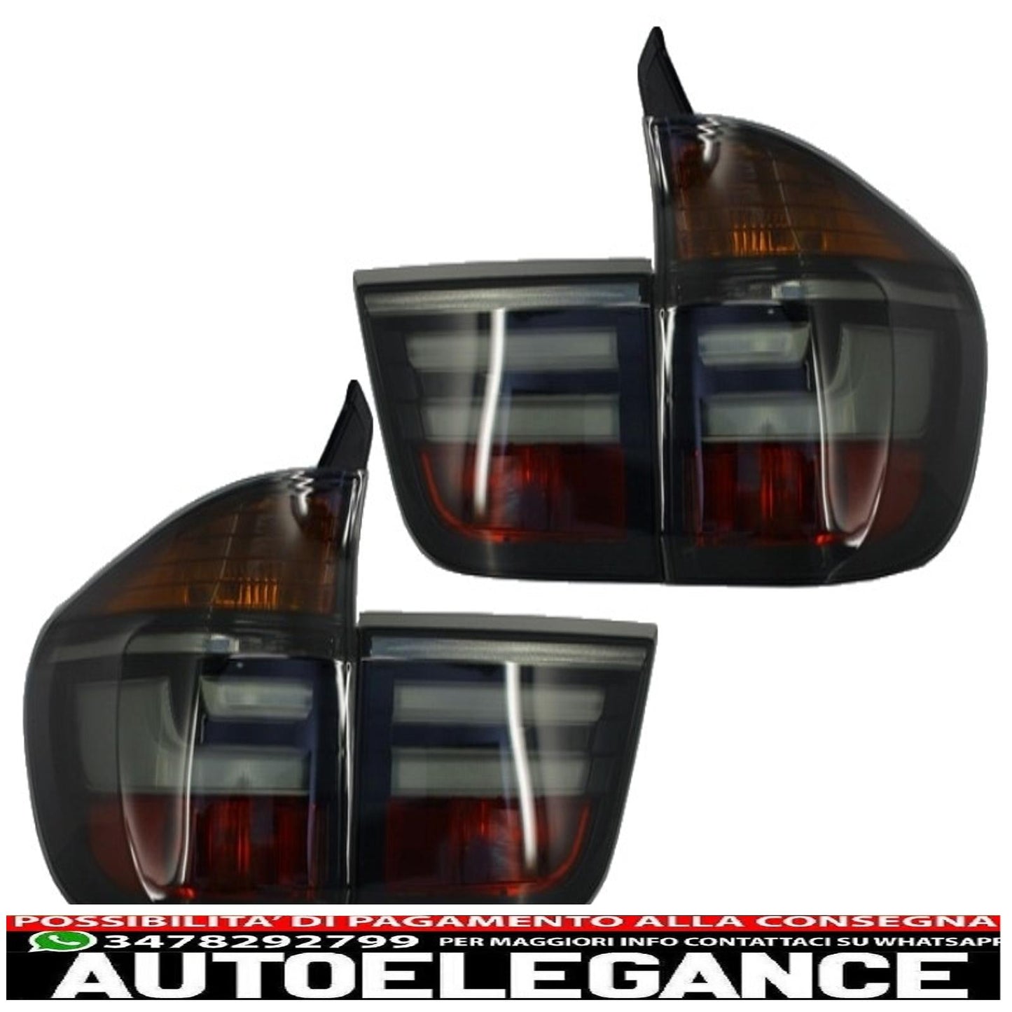 led rear lights suitable for bmw x5 e70 (2007-2010) light bar lci facelift smoke look