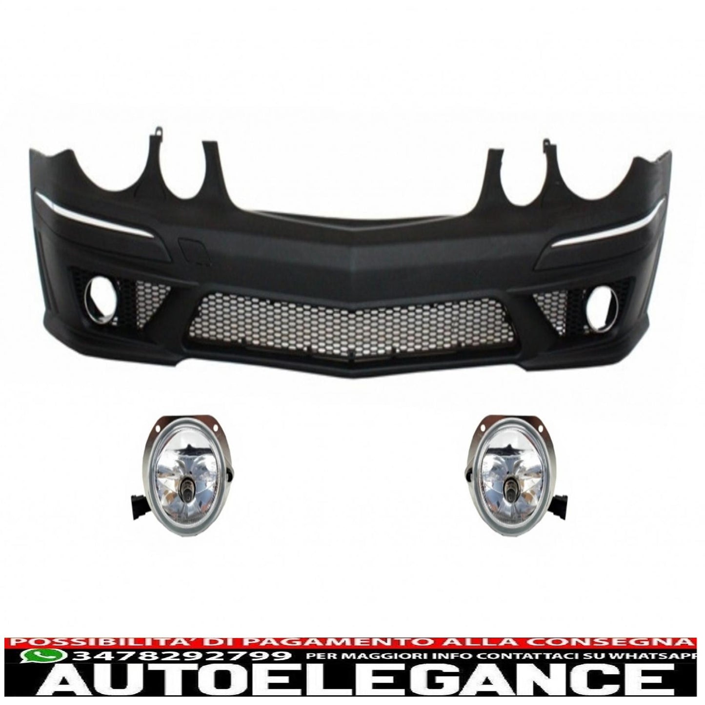 front bumper suitable for mercedes w211 e-class (2006-2009) restyling with fog lights 