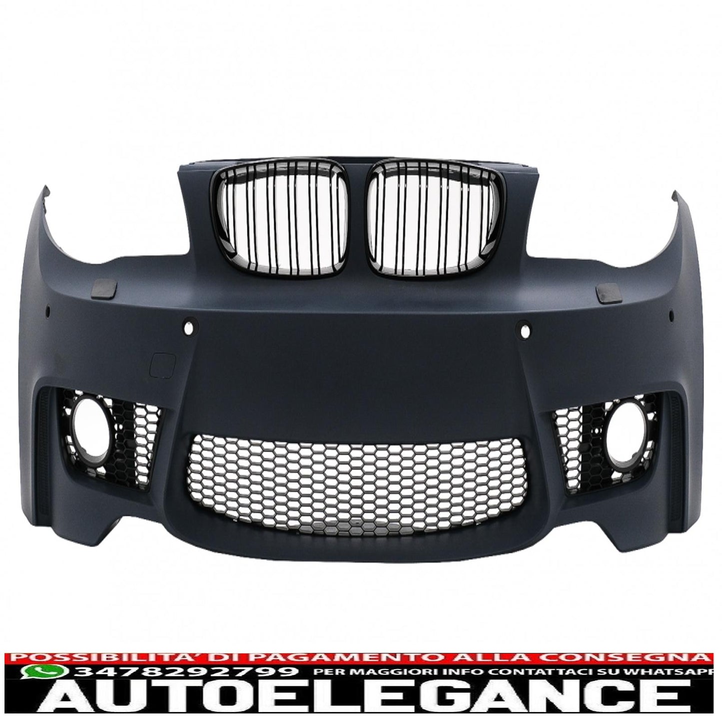 front bumper suitable for bmw 1 series e81 e82 e87 e88 (2004-2011) design 1m with sra pdc 