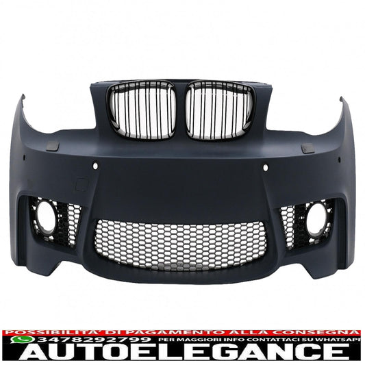 paraurti anteriore adatto per bmw serie 1 e81 e82 e87 e88 (2004-2011) design 1m con sra pdc