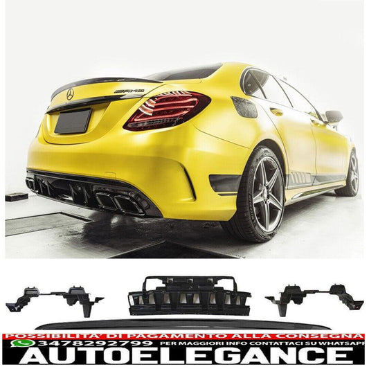 diffusore + mascherine scarico (nero) ottica c63 amg adatto per mercedes w205 s205-mostra il titolo originaletesto originalediffusor + auspuffblenden (schwarz) c63 amg optik passt für mercedes w205 s205