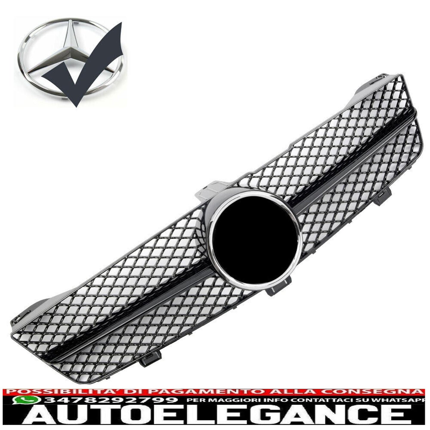 Griglia del radiatore sportiva per Mercedes W219 CLS 2008-2010 nero lucido