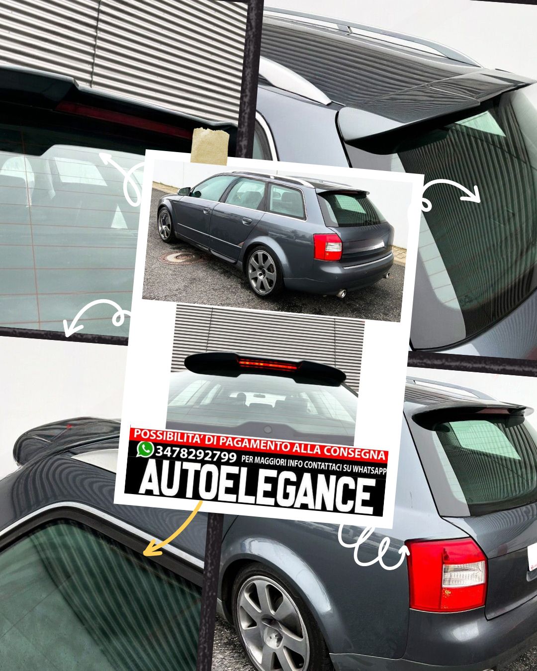 SPOILER  ADATTO PER AUDI A4 B6 B7 AVANT RS 2000-2007