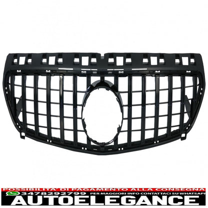 central grille suitable for mercedes a-class w176 (2012-08.2015) a45 gt-r design panamericana all black