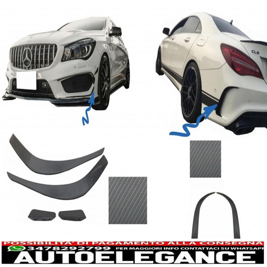 Bumper splitter fins aero side vent canard suitable for mercedes benz cla w117 c117 x117 (2013-2016) cla45 a-design carbon film