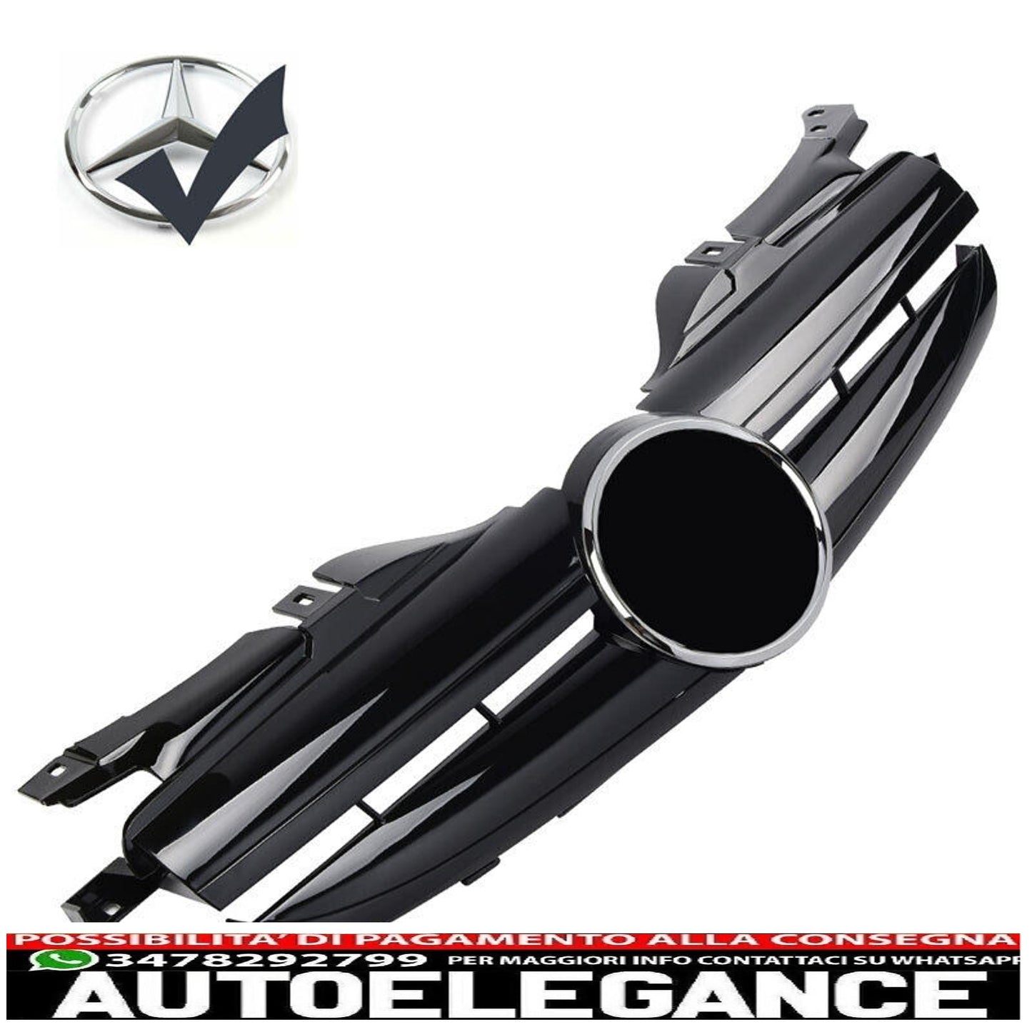 Griglia del radiatore sportiva per Mercedes R170 SLK nero lucido