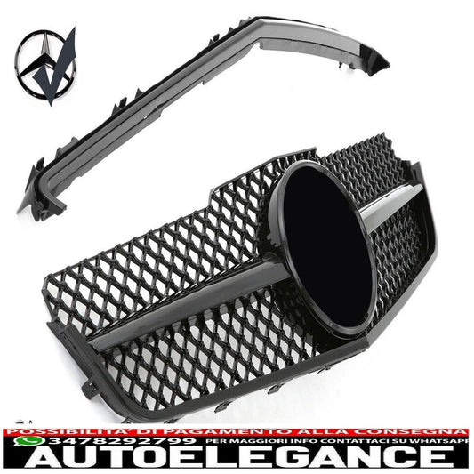 Griglia del radiatore sportiva per Mercedes W207 coupé decappottabile nero lucido
