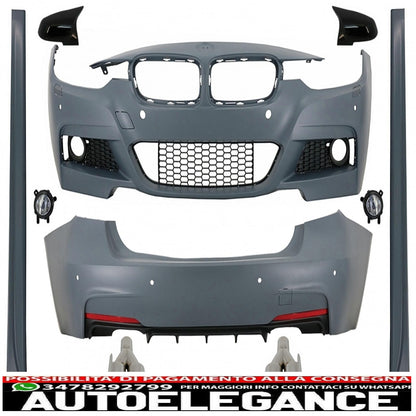 complete body kit with exhaust and mirror caps suitable for bmw 3 series f30 (2011-2019) m-technik design