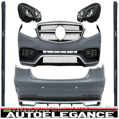 complete body kit with exhaust tips and led xenon headlights suitable for mercedes e class w212 (2013-2016) e63 design