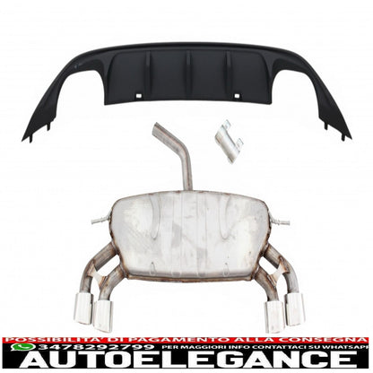 impianto di scarico completo con diffusore aria paraurti posteriore adatto per vw golf 7 vii mk7 (2013-2017) abt design