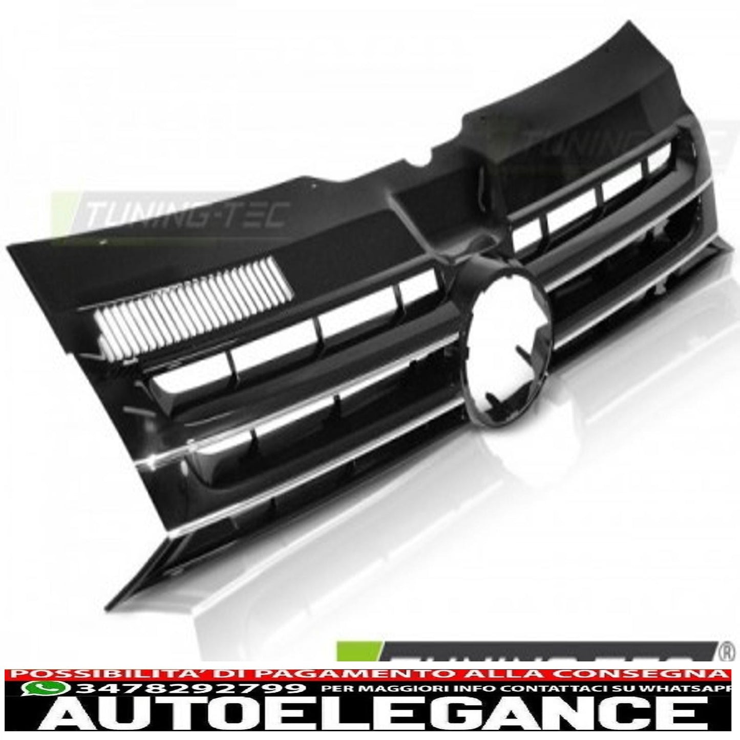 Black Chrome Grille for VW T5 10-15 Caravelle Multivan