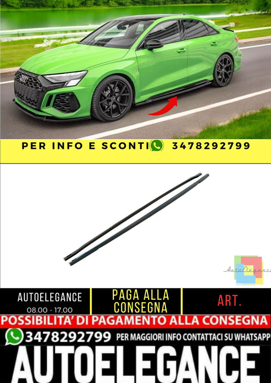 ✨MINIGONNE LATERALI design nero lucido ABS ADATTE per AUDI RS3 8Y  2020+✨