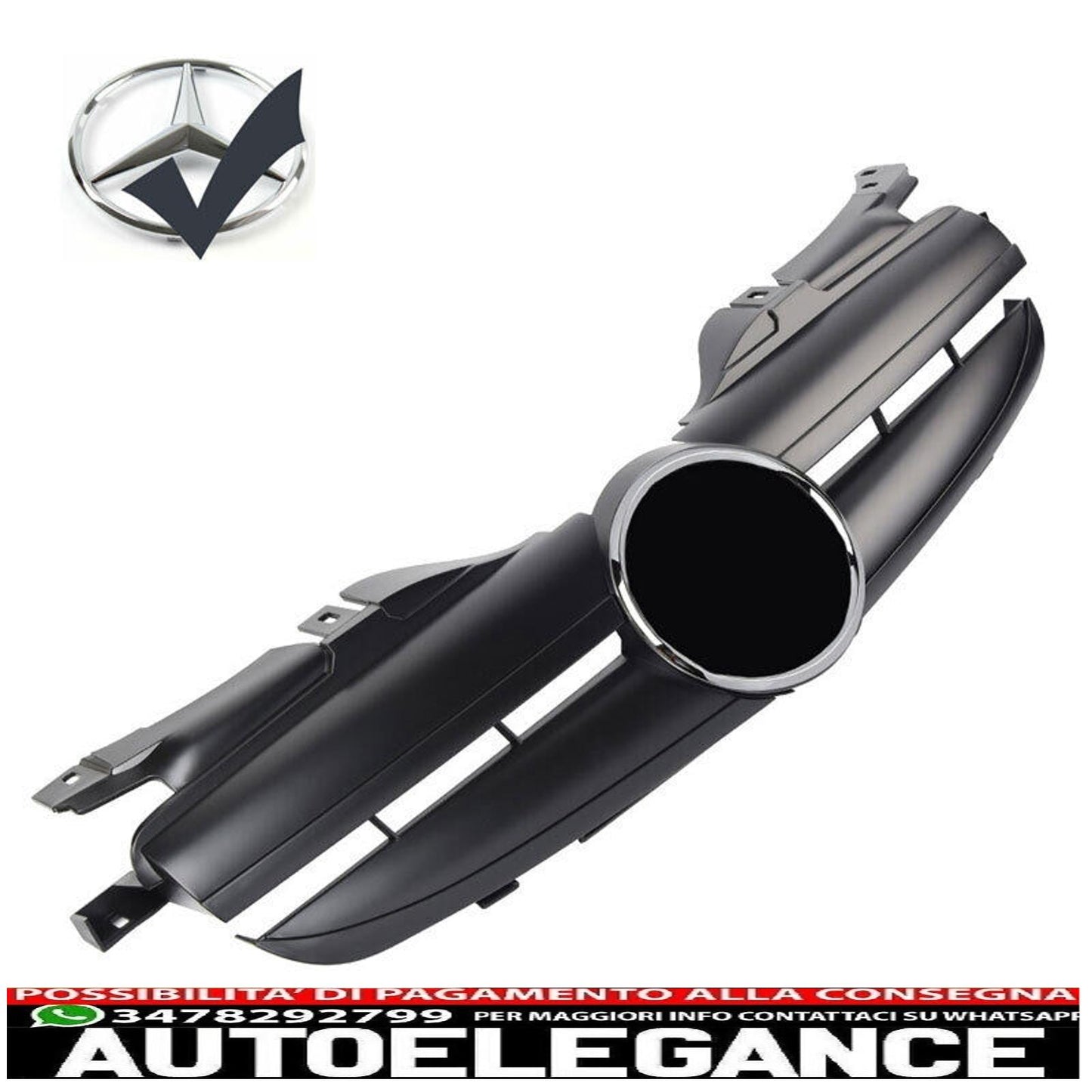 griglia radiatore sportiva per mercedes r170 slk nero opaco cl