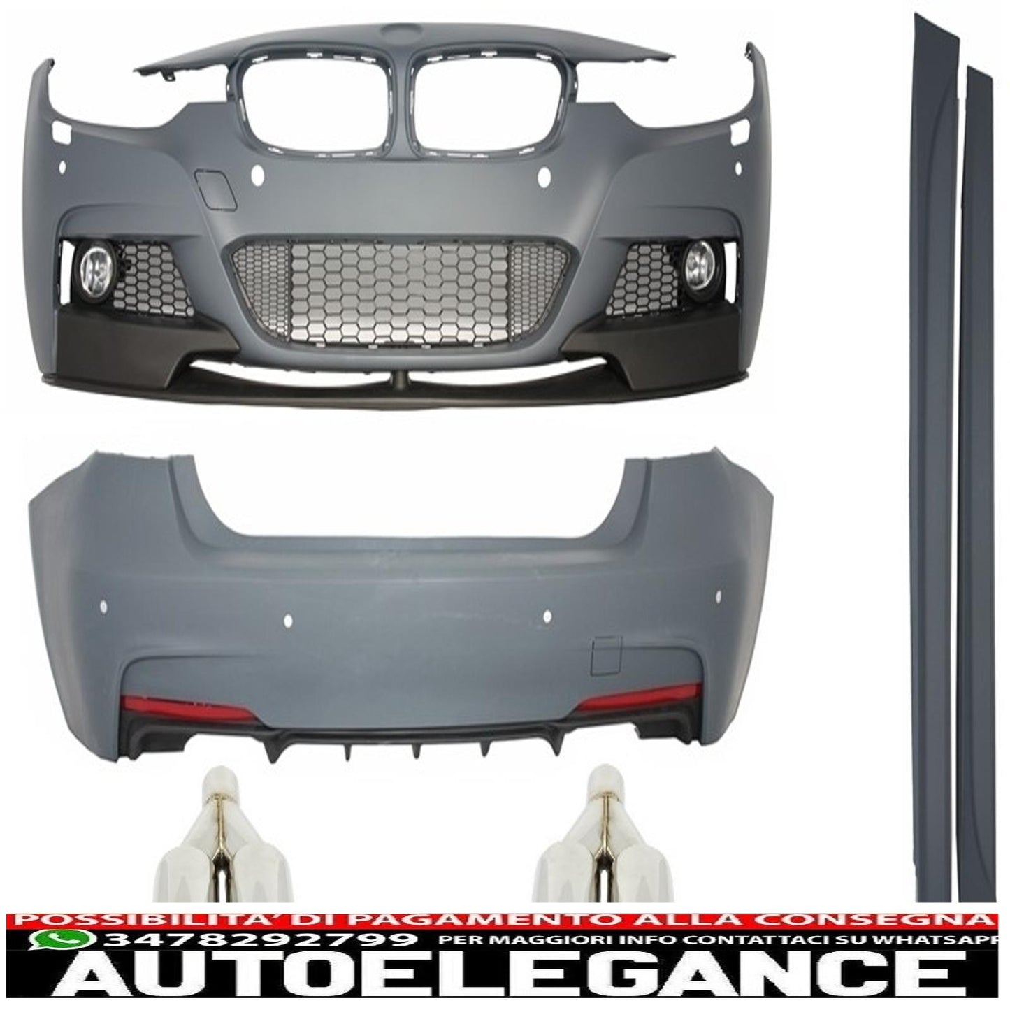 complete body kit suitable for BMW F30 (2011-2014) m-performance design with m-power design exhaust tips