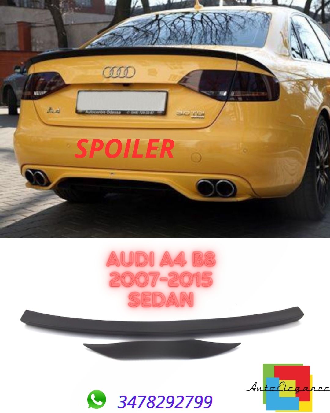 ✨SPOILER SUITABLE FOR Audi A4 B8 2007-2015 Sedan✨ 