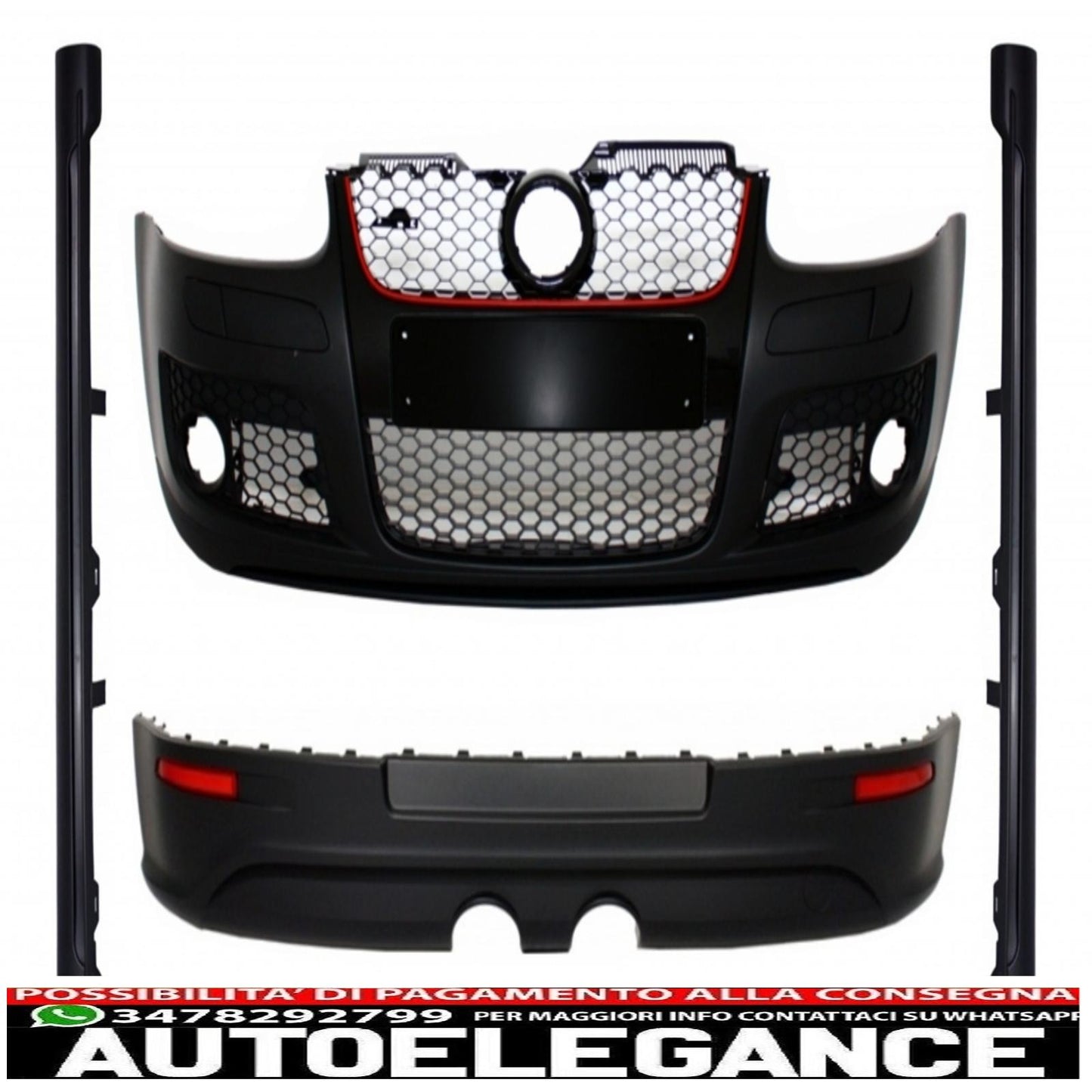kit carrozzeria adatto per vw golf mk 5 v golf 5 (2003-2007) gti r32 design con minigonne laterali