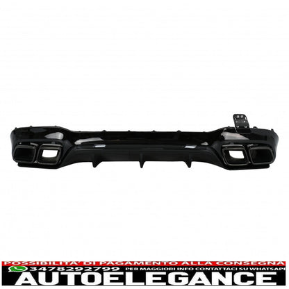 Rear bumper air diffuser with exhaust tips suitable for mercedes e class w213 sport line (2016-2019) e63 all black design