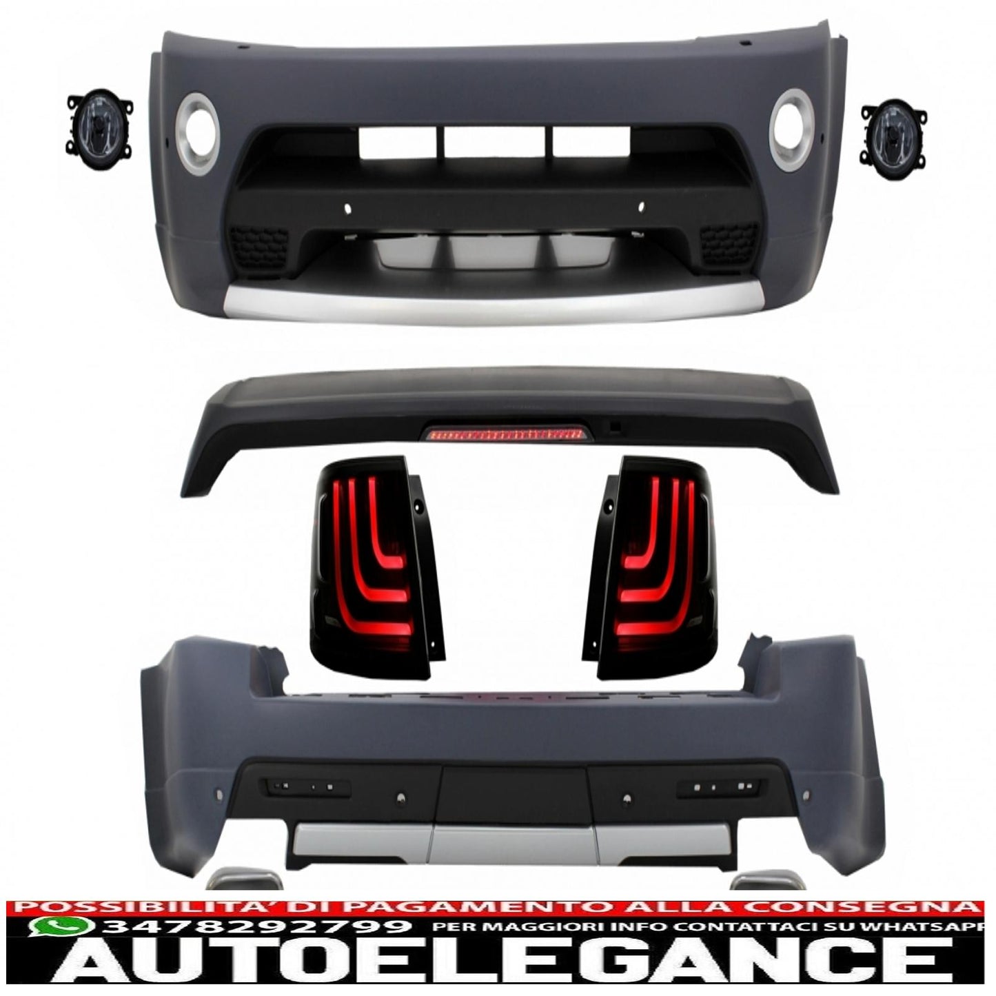 body kit suitable for land rover sport l320 restyling (2009-2013) autobiography design with glohh smoked rear lights
