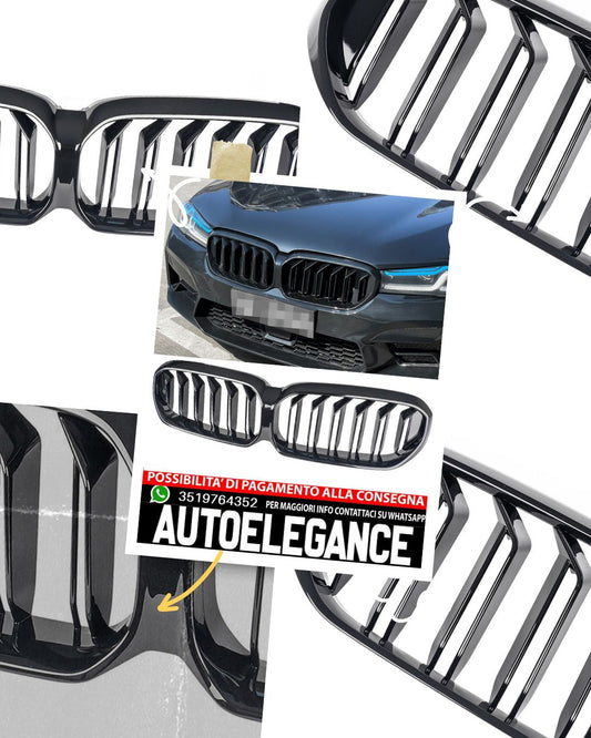 Griglia rene doppia passerella adatta per BMW Serie 5 G30 G31 2020 - nero
