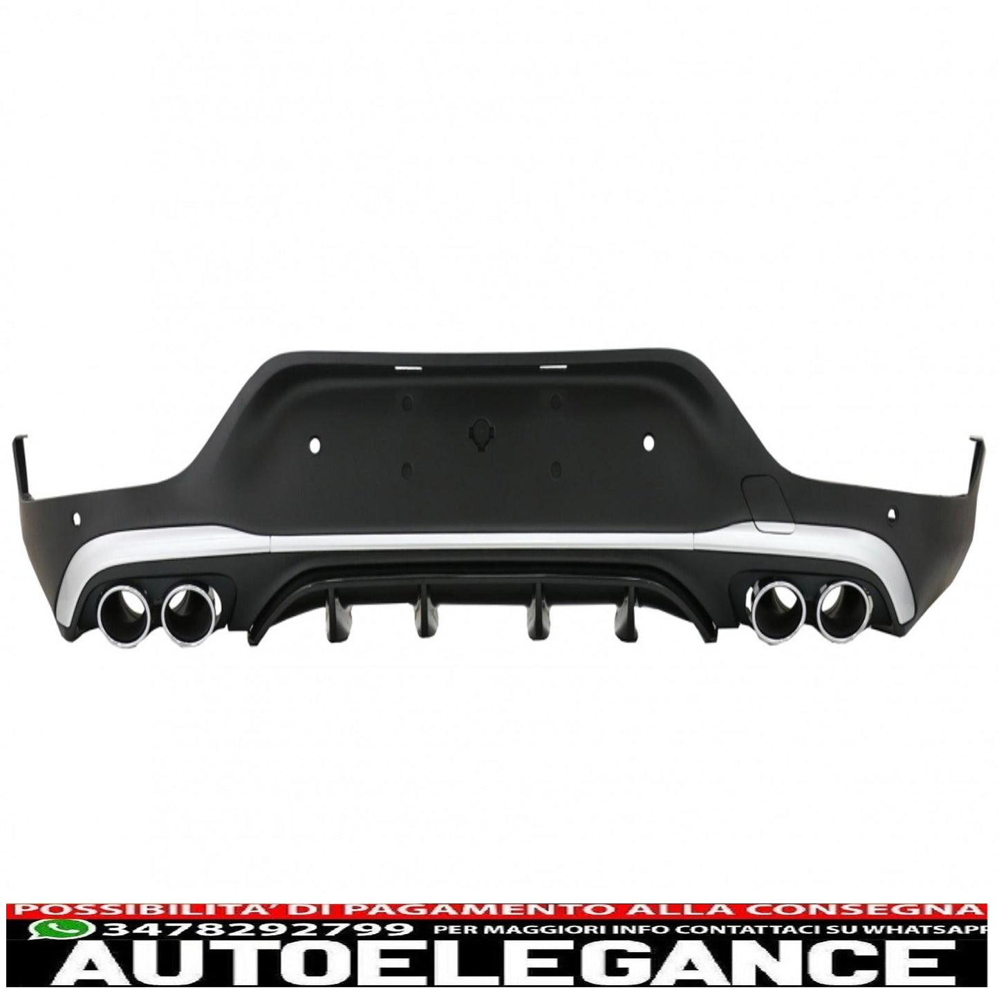 diffusore posteriore con terminali di scarico argento adatti per mercedes glc coupe facelift c253 (2020-) glc43 design