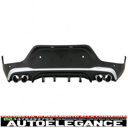 diffusore posteriore con terminali di scarico argento adatti per mercedes glc coupe facelift c253 (2020-) glc43 design