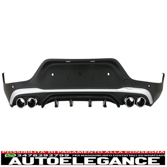 diffusore posteriore con terminali di scarico argento adatti per mercedes glc coupe facelift c253 (2020-) glc43 design