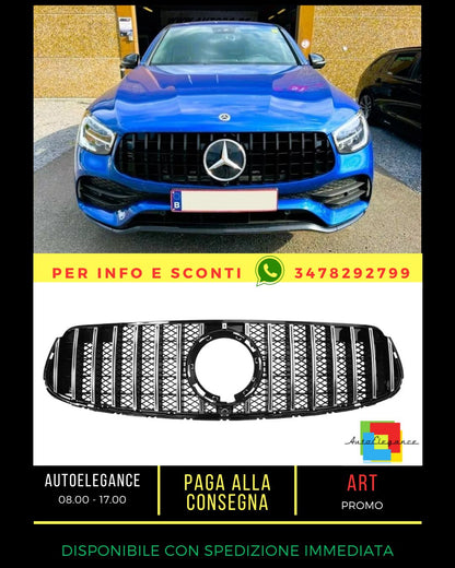 ✨Glossy Black GTR Grille FITS FOR Mercedes GLC Class W253 19-22✨