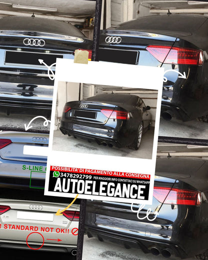 SPOILER PARAURTI POSTERIORE per AUDI A5 8T S-LINE FACELIFT  / DIFFUSORE