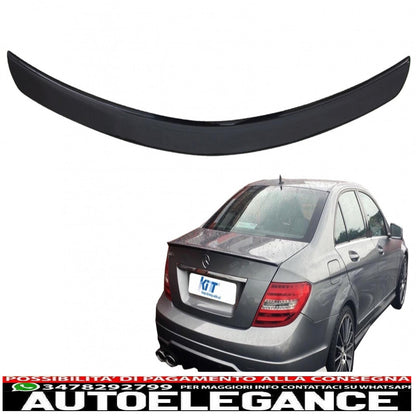 trunk spoiler suitable for mercedes c-class w204 limousine (2007-2014) real carbon design 