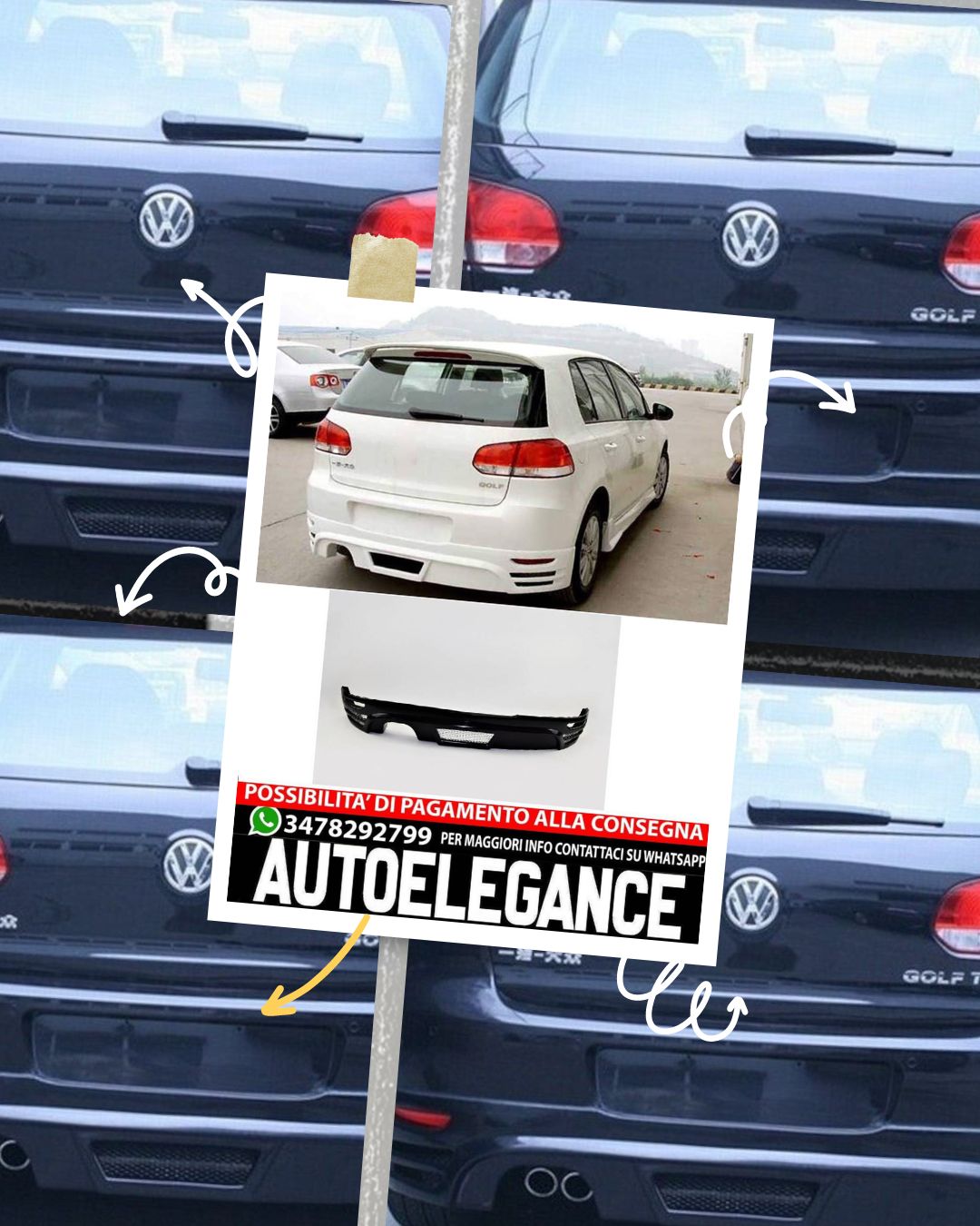 DIFFUSORE adatto per VW Golf 6 2008-2015