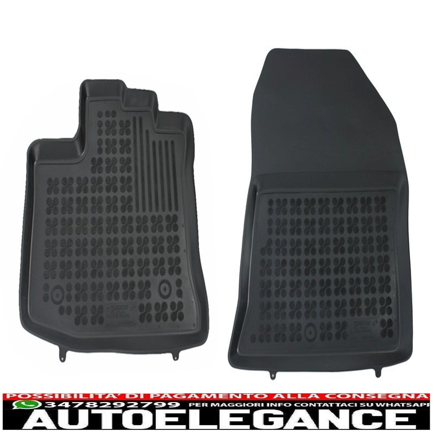Black rubber mat front suitable for dacia dokker van (2012-2021)