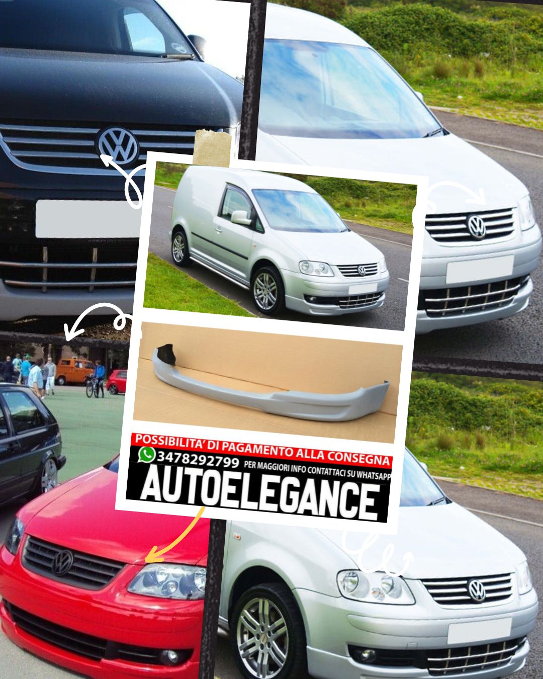 SPOILER PARAURTI ADATTO PER VW CADDY 2K MK3