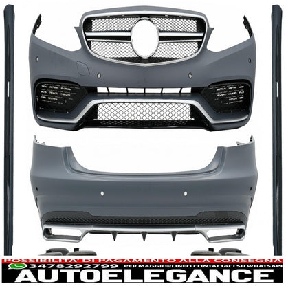 complete body kit with black exhaust tips suitable for mercedes e-class w212 facelift (2013-2016) design e63 