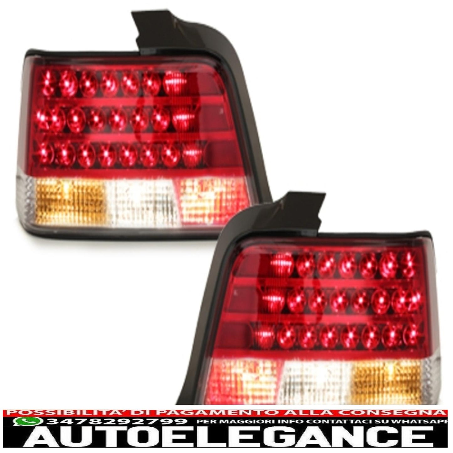 led rear lights suitable for bmw e36 lim. 92-98 _ red/crystal